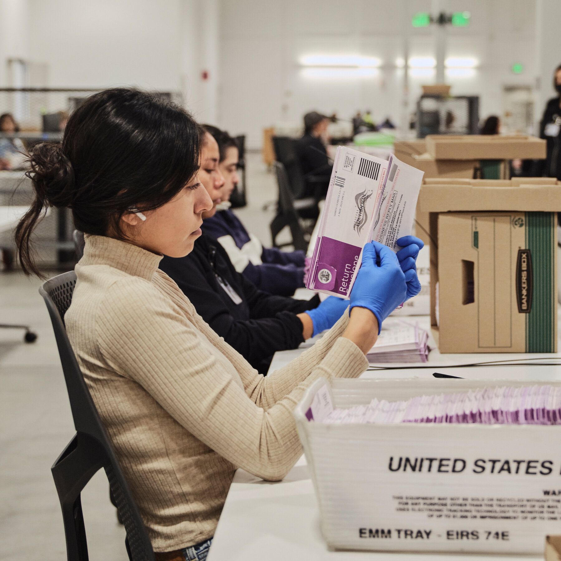 Ballots being sorted at the Ballot Processing Center during California’s special election last year. - nytimes.com