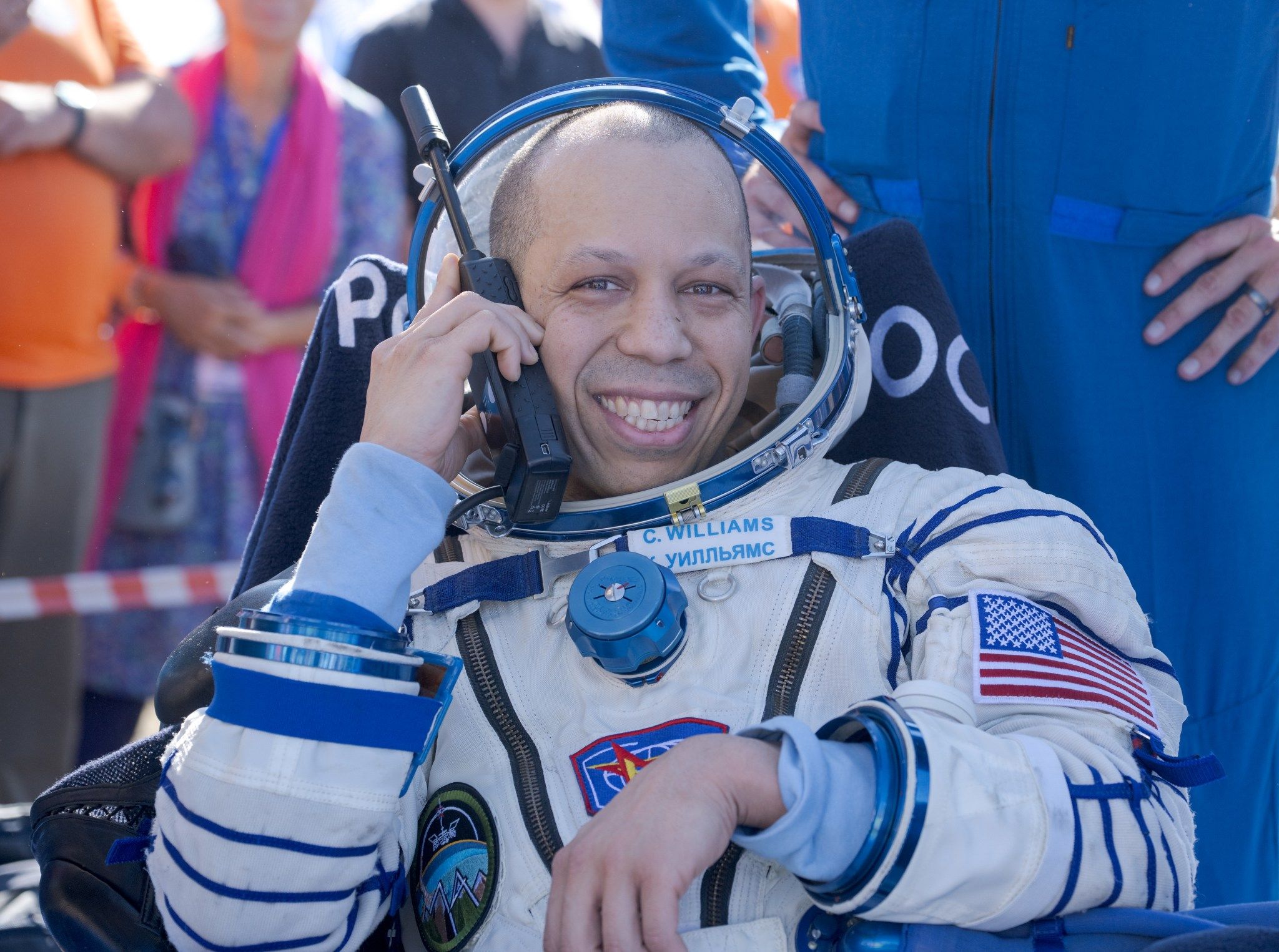 NASA astronaut Chris Williams shortly after landing in Kazakhstan on July 26, 2026. - NASA/Bill Ingalls