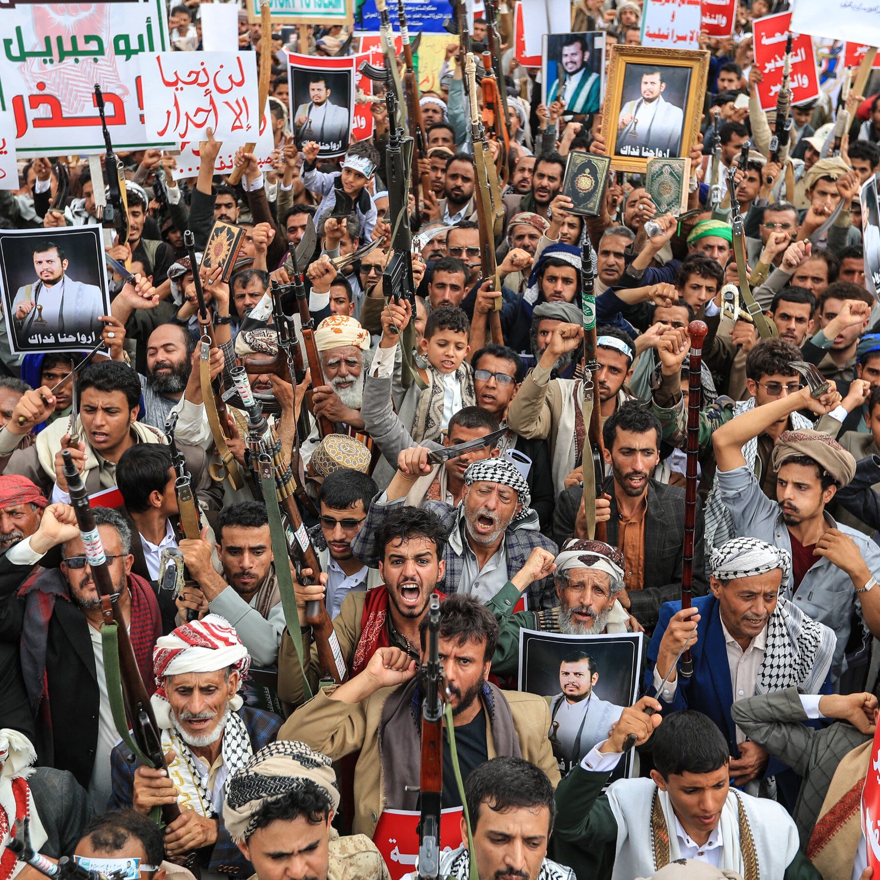 Houthi supporters during a protest in the Yemeni capital, Sanaa, this month. - nytimes.com