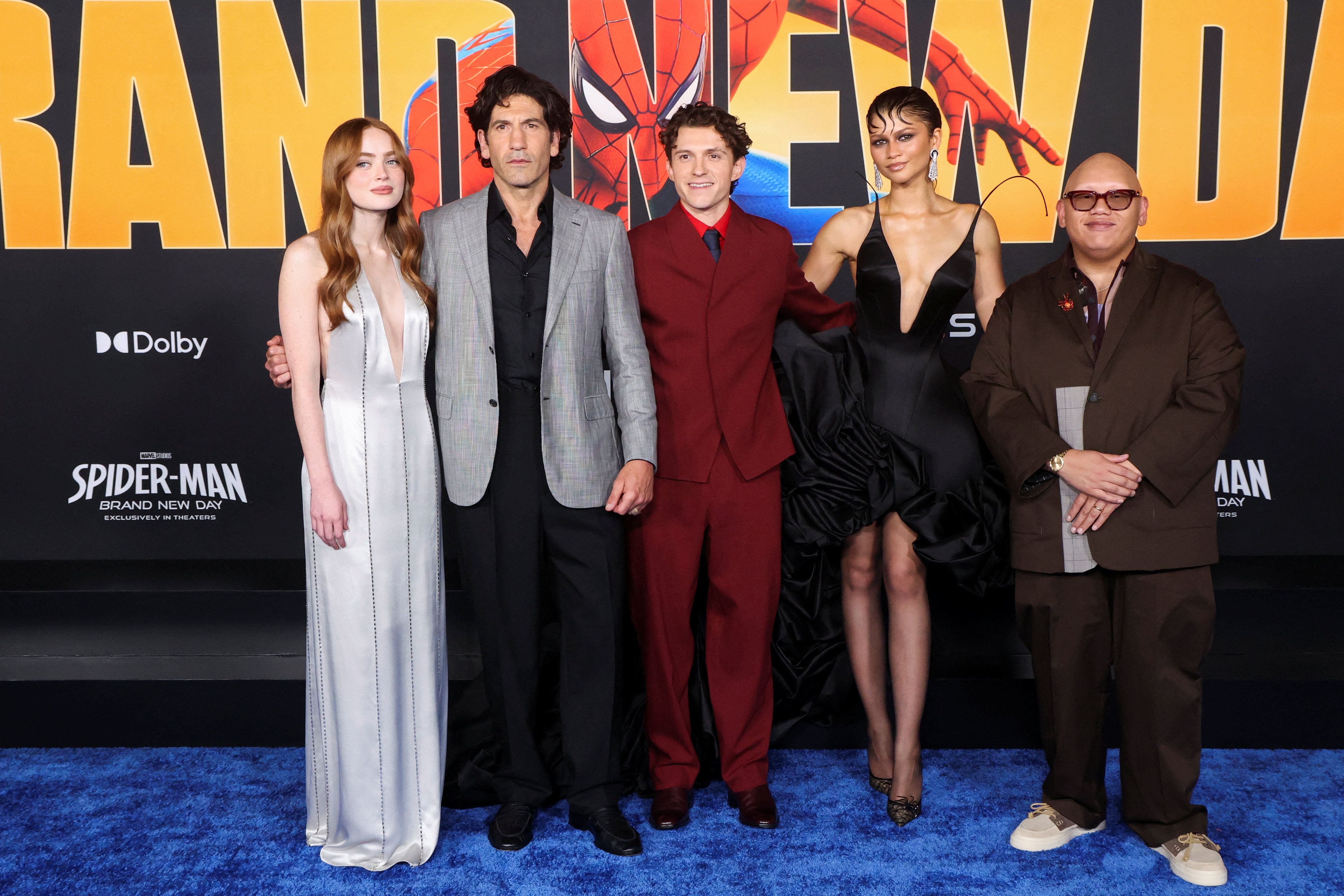 Sadie Sink, Tom Holland, Zendaya, Jacob Batalon and Jon Bernthal at the “Spider-Man: Brand New Day” premiere - Reuters