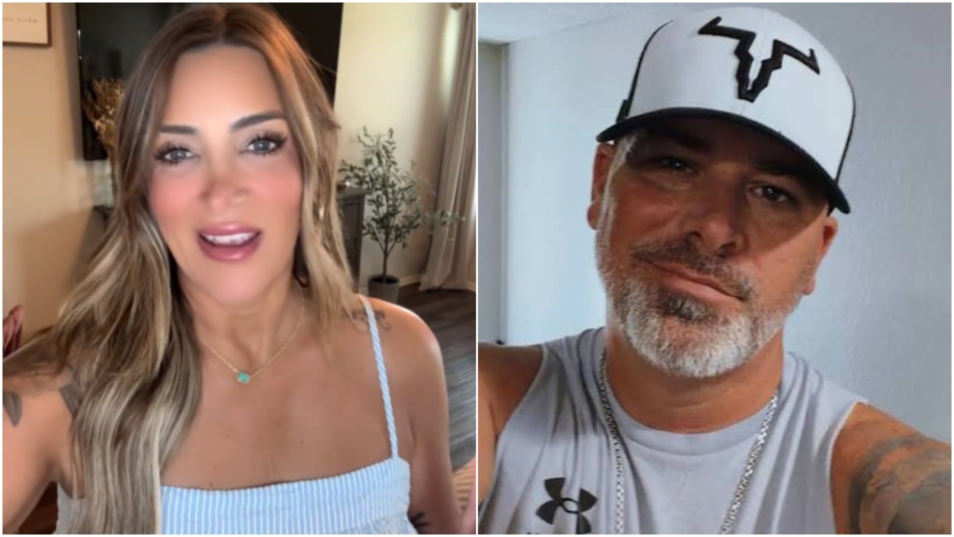 Sara Gilson, an Oklahoma TikTok creator, and Jeremiah Duffey in images shared by Infobae. - TikTok/@mrsgilson/@duffdaddy1