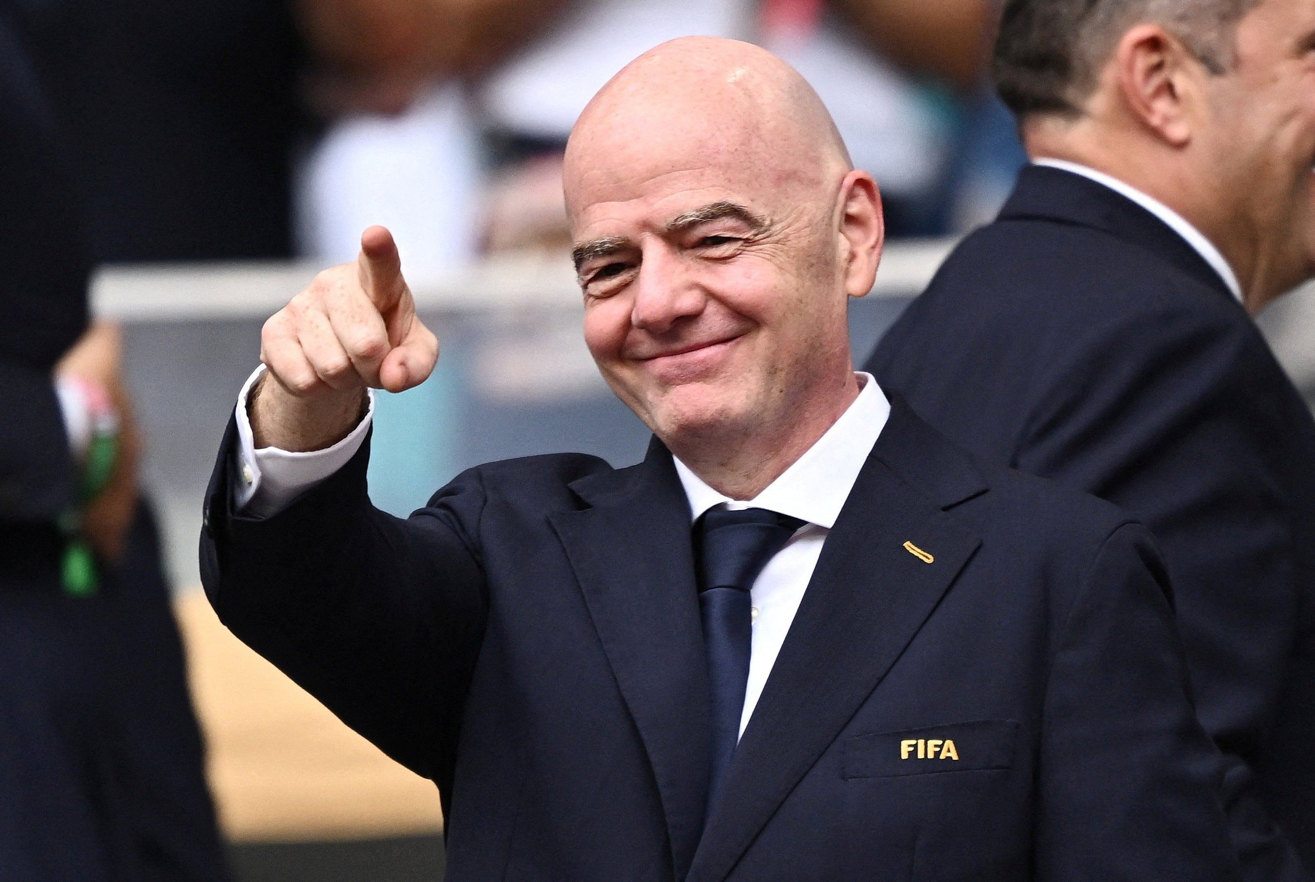FIFA President Gianni Infantino in the stands before Norway v England at the 2026 World Cup quarter-final in Miami Gardens. - Reuters / Dylan Martinez