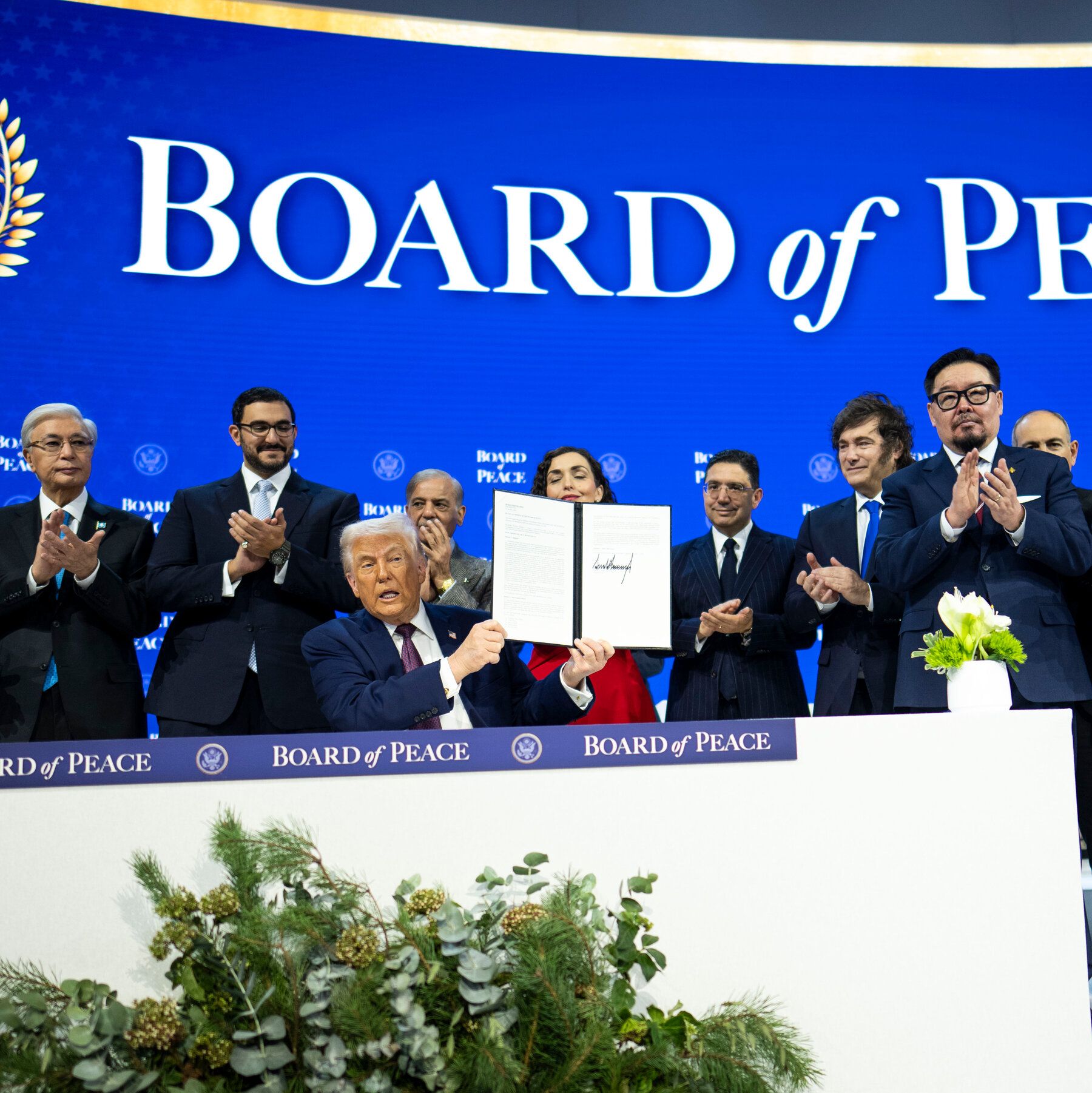 President Trump at a signing ceremony for the founding charter of the Board of Peace at the World Economic Forum in Davos, Switzerland, in January. - nytimes.com