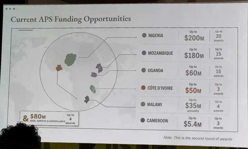 A screen shows a U.S. government map of Africa with mislabeled countries during a State Department presentation in Rio de Janeiro, Brazil. - Reuters