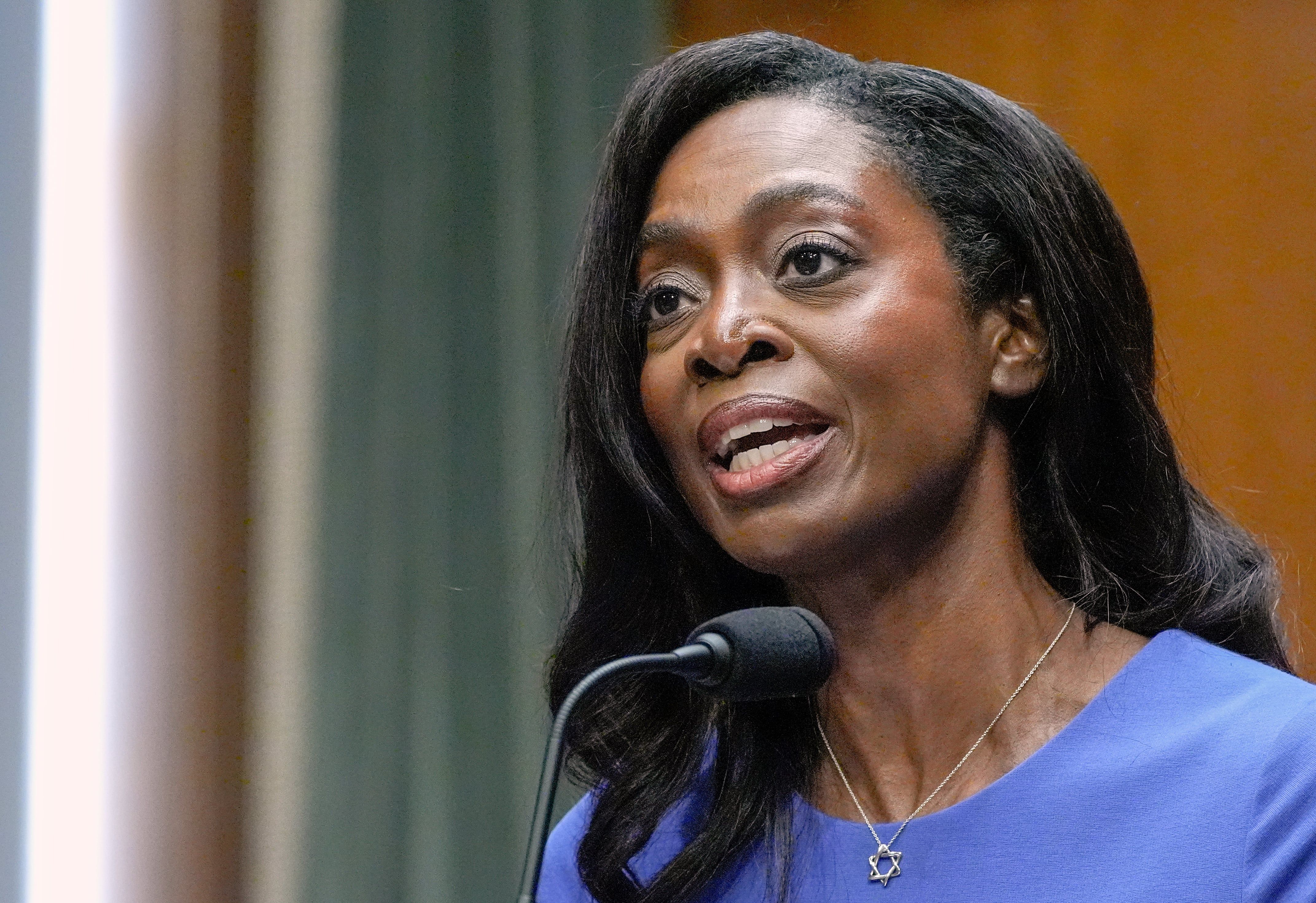 Erica Schwartz testifies during a Senate Health, Education, Labor and Pensions Committee confirmation hearing on Capitol Hill on July 15, 2026. - AP Photo/Mariam Zuhaib