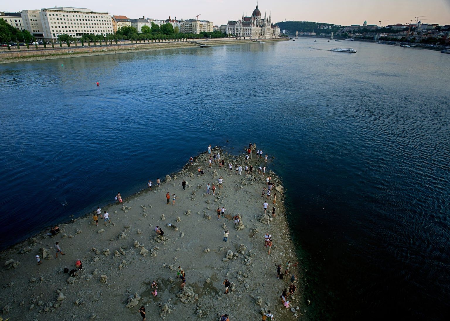 High temperatures have seen levels of the Danube drop. - AP