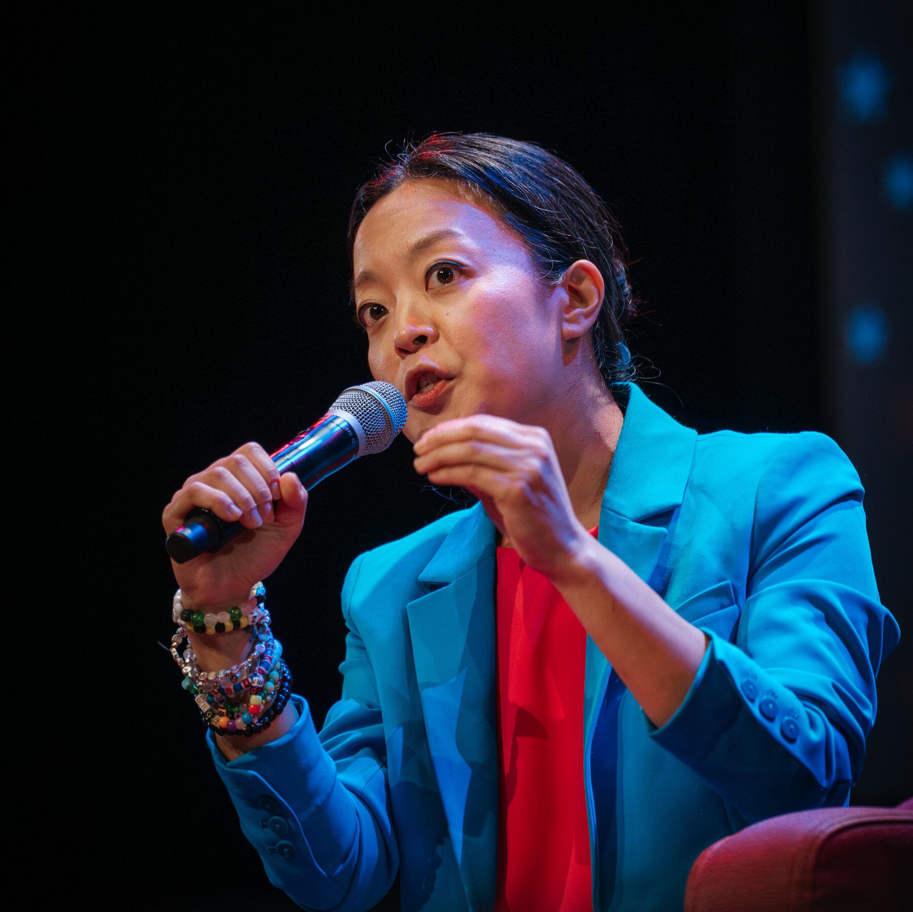Francesca Hong at a candidate forum in Prairie du Sac, Wis., in July. - nytimes.com