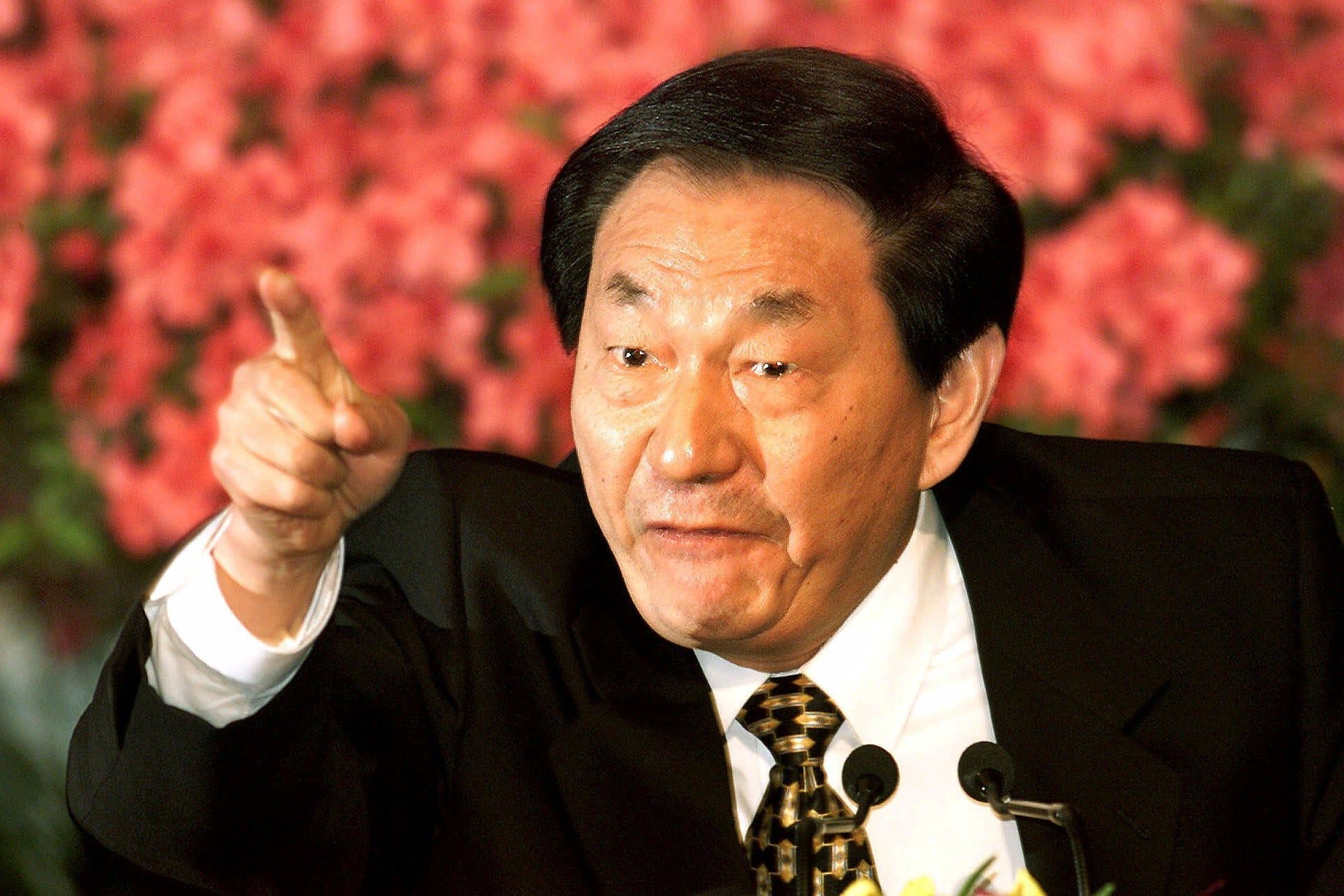 Chinese Premier Zhu Rongji speaks during a news conference in Beijing on March 15, 2000. - AP Photo/Greg Baker
