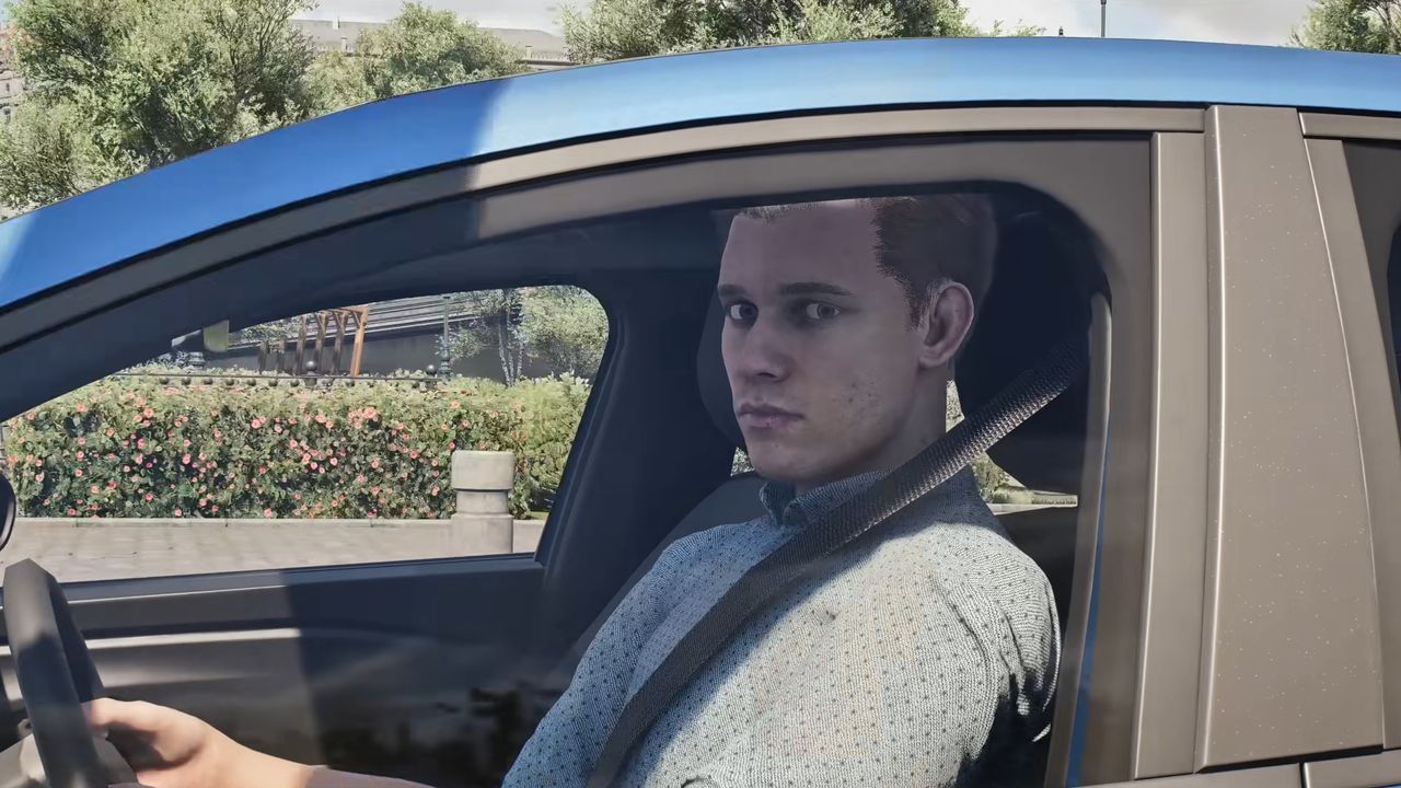 Rideshare Stimulator trailer still showing a passenger looking out of a car window - pcgamer.com