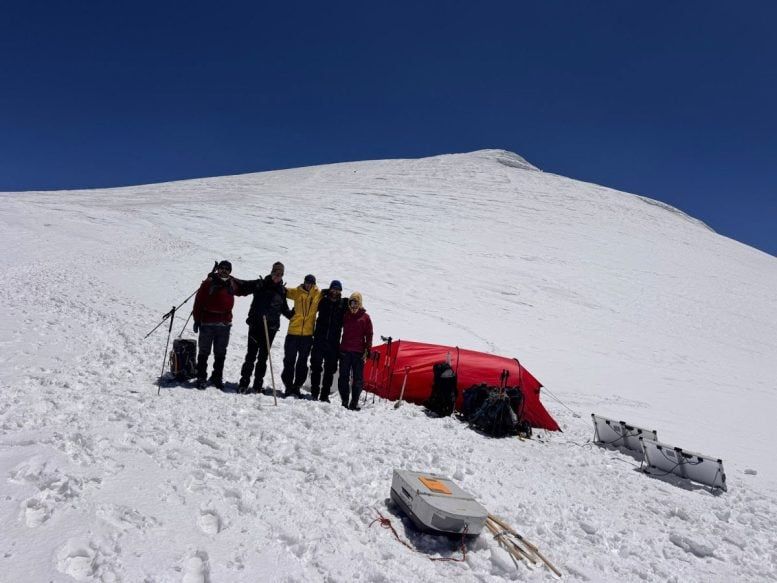 Members of the German-Turkish research team at about 5,050 meters on Mount Ararat. - University of Münster
