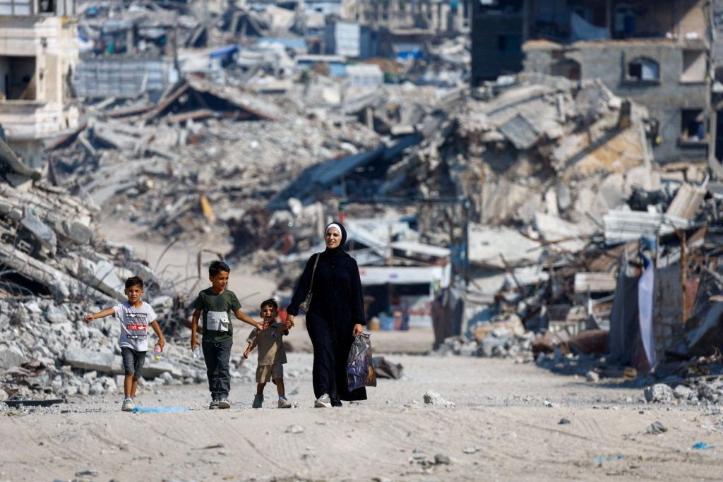 Palestinians in Gaza during the latest diplomacy over a U.S.-backed road map. - pbs.org