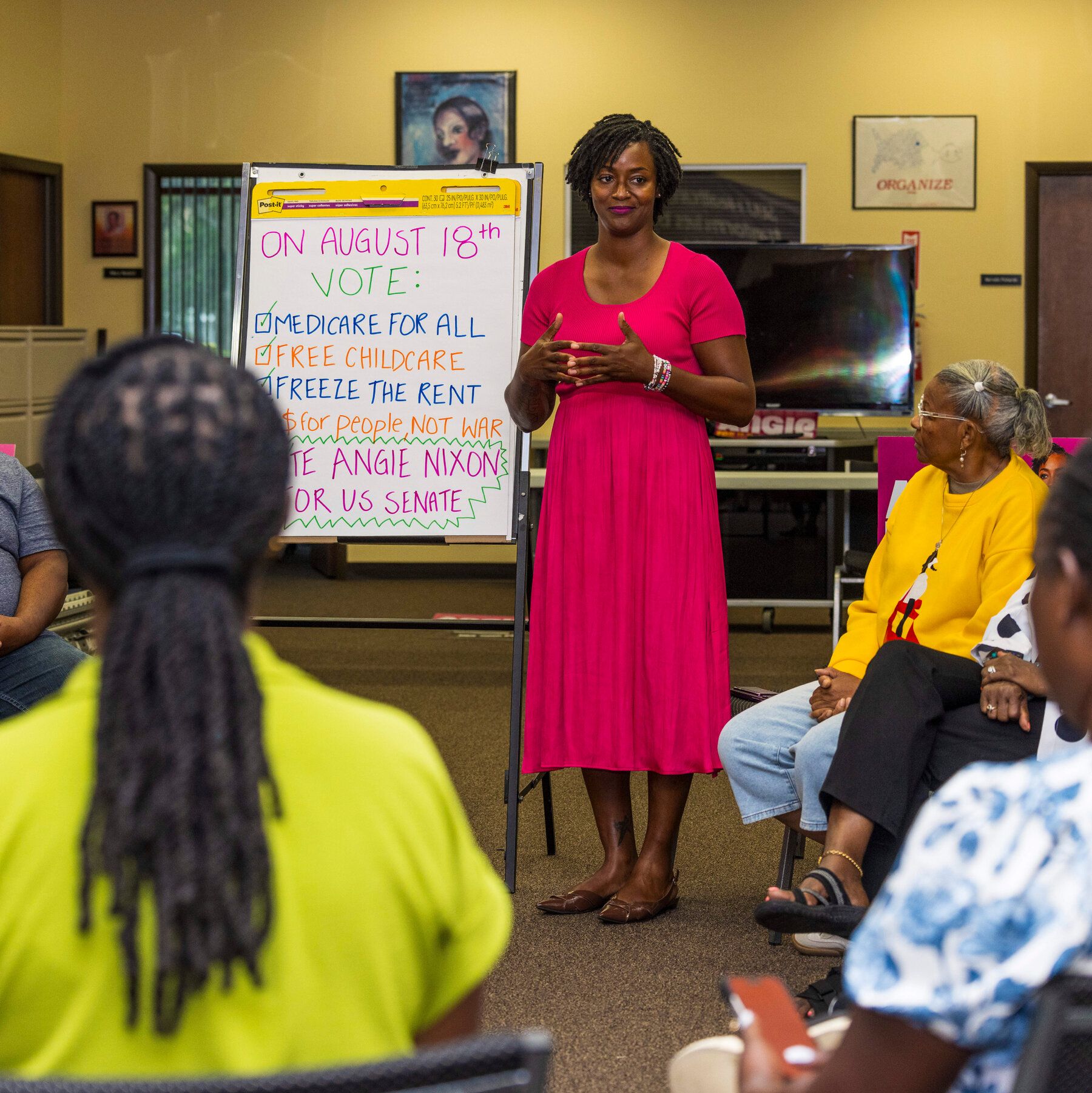 State Representative Angie Nixon of Florida easily defeated her more moderate opponent in the Democratic primary for Senate. - nytimes.com