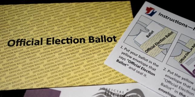 A mail-in ballot during the Pennsylvania primary election is displayed in this picture created in Philadelphia, Pennsylvania, May 19, 2026. - lemonde.fr