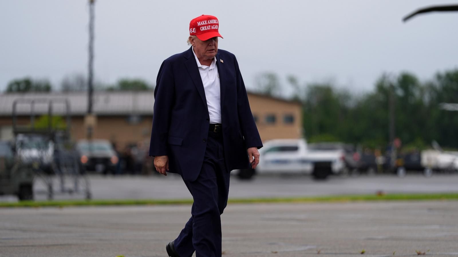 President Donald Trump walks to board Air Force One at Morristown Airport on Aug. 16, 2026. - AP Photo/Julia Demaree Nikhinson