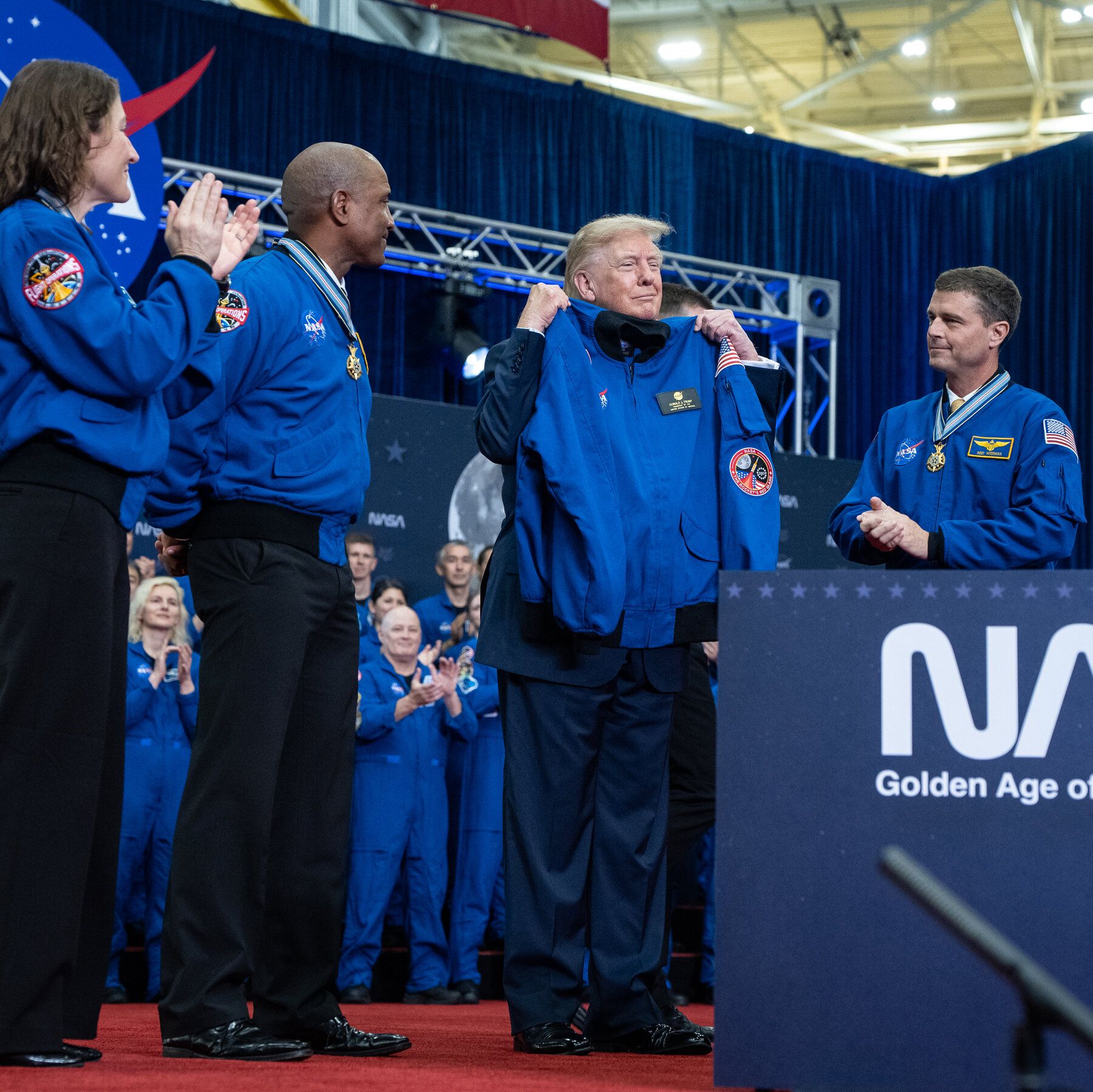 President Trump referred to the astronauts, including Christina Koch, Victor Glover and Reid Wiseman, as “fearless explorers.” - nytimes.com