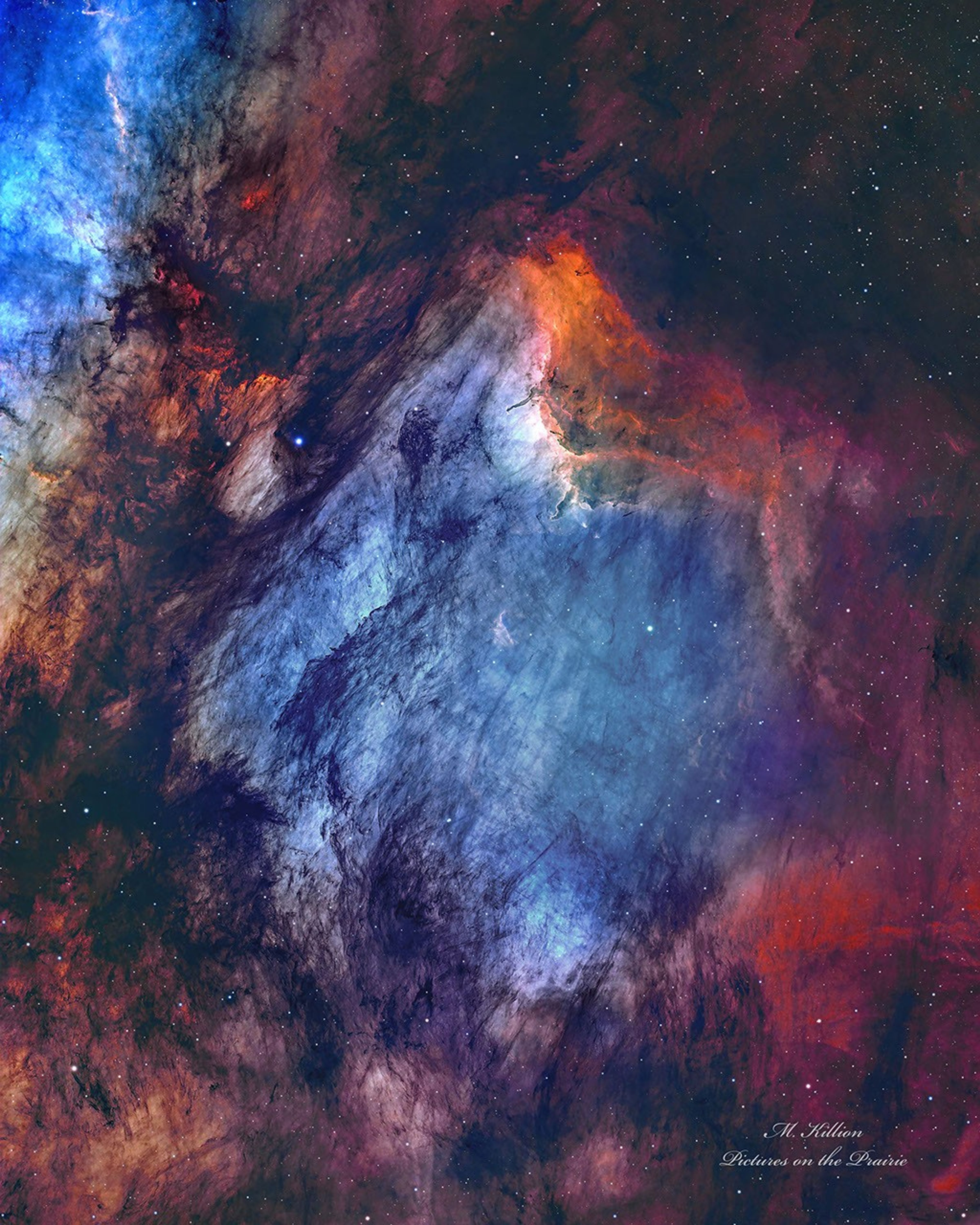 The Pelican Nebula in gas, dust and stars, featured by NASA's Astronomy Picture of the Day on Sept. 7, 2026. - Mark Killion