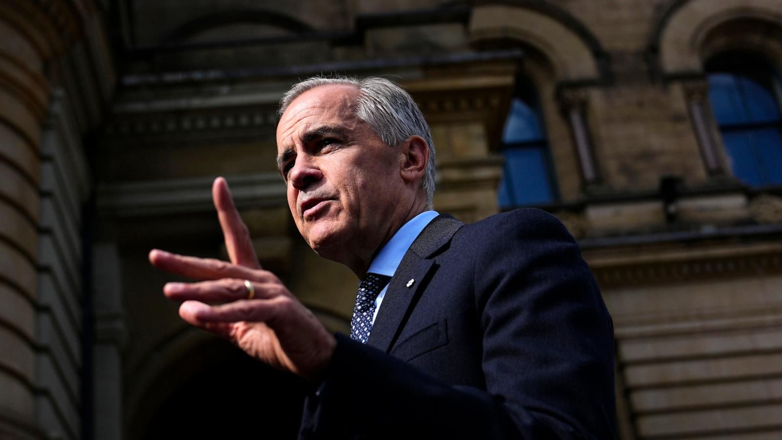 Canadian Prime Minister Mark Carney speaks with members of the media as he arrives at the Office of the Prime Minister and Privy Council in Ottawa on Sept. 1, 2026. - Justin Tang/The Canadian Press via AP