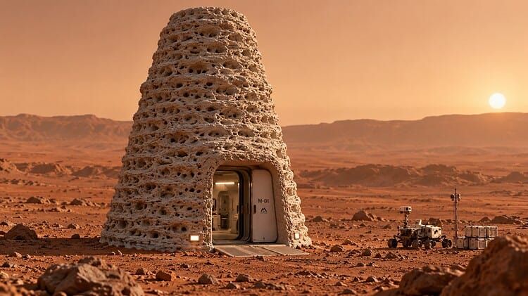 Artist’s rendering of a potential Martian settlement building. - Wikimedia Commons