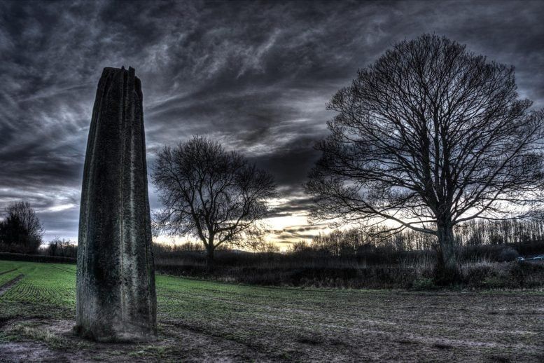 The Devil’s Arrows standing stones in Yorkshire at dusk - University of York