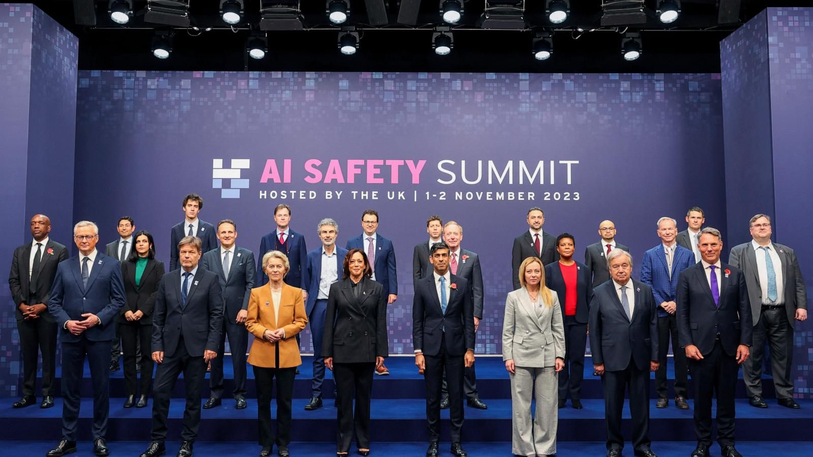 AI industry leaders gather at the UK Artificial Intelligence Safety Summit at Bletchley Park. - Toby Melville/Pool via AP
